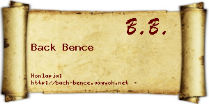 Back Bence névjegykártya