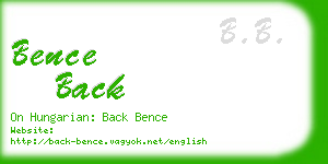 bence back business card